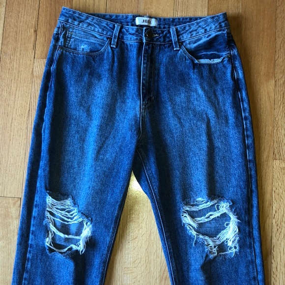 💙High Rise Knee-Rip Jeans - Picture 2 of 4